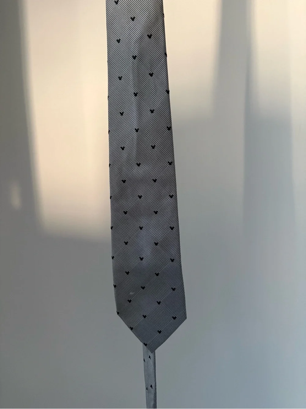 Disney Gray Tie with Small Black Mickey Icons